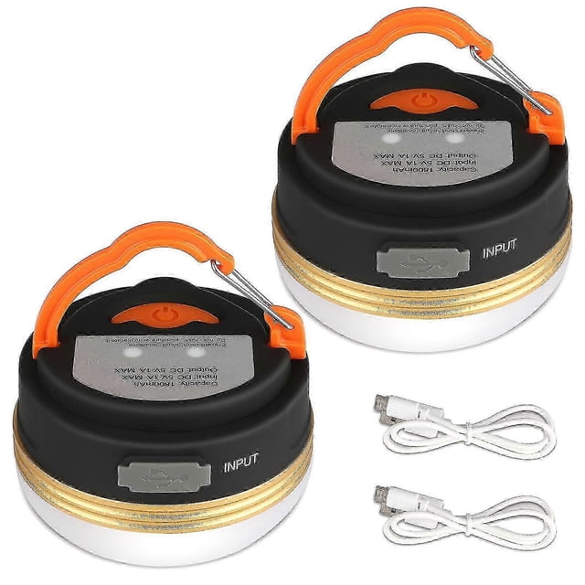 2026 2pcs Camping Light Led Lamp Usb Rechargeable Waterproof 3 Modes Power Bank Tent Light