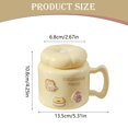 thumbnail image 3 of Dienrx 12Oz Animal Print Ceramic Mug with Lid - Irregular Decorative Cup | Thick Handle, Dishwasher/Microwave-Safe for Home, Office, Coffee/Tea, Aesthetic Users, Cute Gift Recipients - Green, 3 of 7
