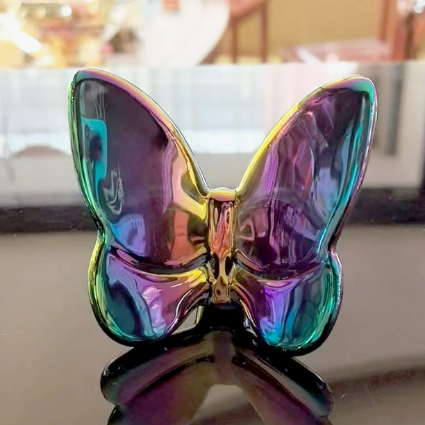 Adornos de mariposa de cristal, adornos de mariposa transparentes, decoración del hogar, artesanías de vidrio