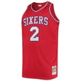 thumbnail image 2 of Men's Mitchell & Ness Moses Malone Red Philadelphia 76ers 1982/83 Big & Tall Hardwood Classics Swingman Jersey, 2 of 3