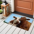 thumbnail image 4 of 2x3 Ft Entryway Area Rug, Brown Cows Kitchen Rug Runner Washable Floor Mat, Country Elegant Farmhouse Modern Art Non Slip Indoor Door Mat Throw Carpet for Bathroom Living Room Bedroom, 4 of 8