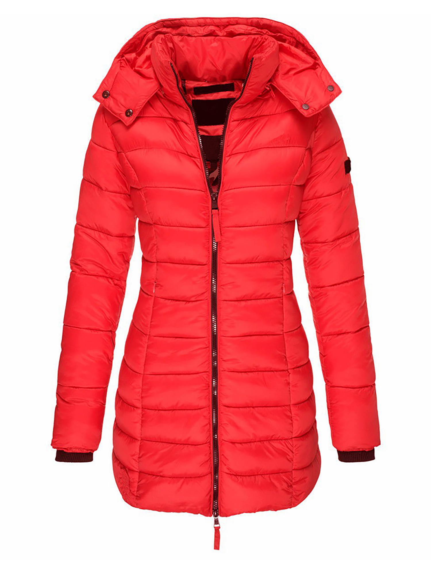 Uerlsty Women Hooded Packable Puffer Jacket Zipper Outdoor Coat