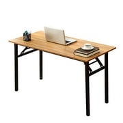 Need Home Office Desk 47 inches Folding Computer Table Workstation No Install, Teak, Teak and Black