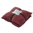 thumbnail image 5 of Better Trends Enrich 100% Polyester, 50" x 60" Throw & 18" x 18" Pillow, Burgundy, 5 of 7