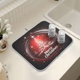 thumbnail image 7 of Ryvnso Christmas Background Dish Drying Mat for Kitchen Countertop 16x18 Small Dish Pad Drainer Rack Dish Sink Mats, 7 of 7