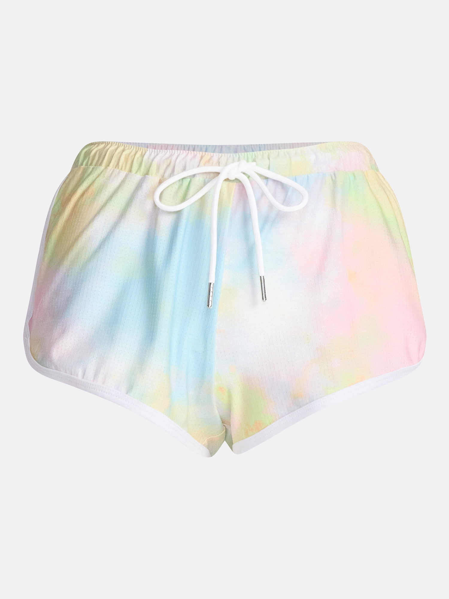 No Boundaries Pride Contrast Binding Mesh Dolphin Shorts, 2'' Inseam, Women's XXS-XXL