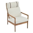 thumbnail image 3 of Christopher Knight Home Mid-Century Modern Accent Chair, Solid Wood Frame with High Back, Beige Cushions, 3 of 9