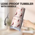thumbnail image 5 of 20oz Chicken Pattern Tumbler with Handle Insulated Travel Mug Fun Birthday Christmas Gift for Chicken Lovers Women Men Fits Car Cup Holders Comfortable Grip Easy to Carry Errands Commutes, 5 of 6