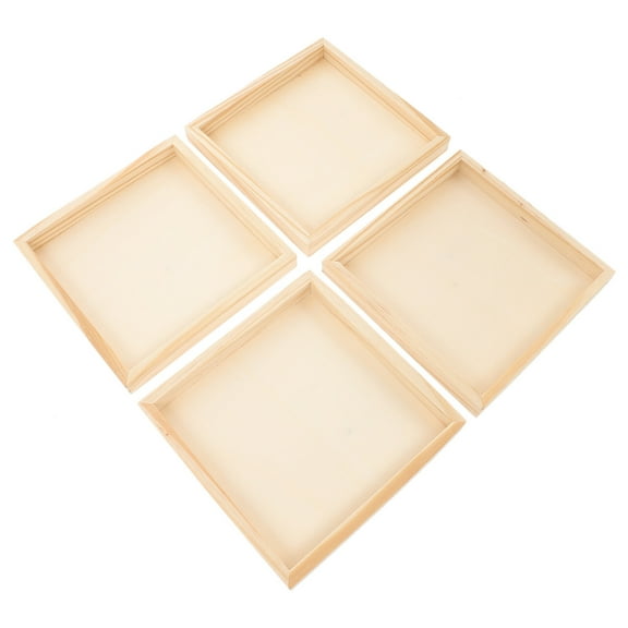 FRCOLOR 4 Pcs Block Puzzle Sorting Tray Professional Block Tray 12X12cm Beige