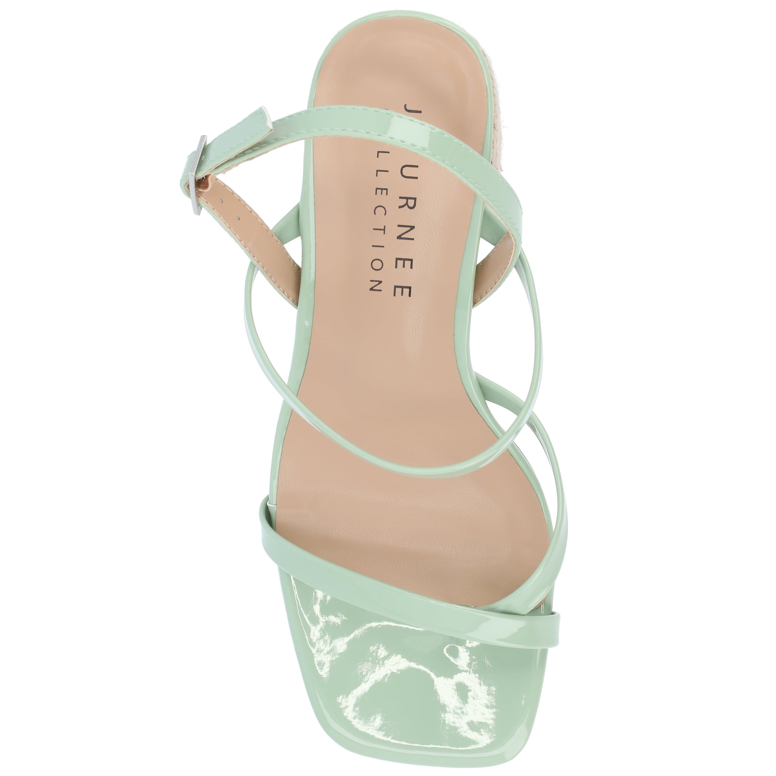 Journee Womens Olivina Jute Covered Block Heel Dress Sandals