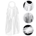 thumbnail image 4 of Miangastore Flower Girl Veils Two Layers White Wedding Communion Hair Wreath (White), 4 of 8