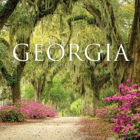Willow Creek Press, Georgia 2026 Wall Calendar, 12'' X 12'', 18-Month Calendar with Stapled Binding