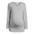 thumbnail image 6 of Oh! Mamma Maternity Women's Ruched V-Neck T-Shirt with Long Sleeves, 6 of 6