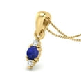 thumbnail image 2 of 4 MM Round Natural Lapis 925 Silver Gold Vermeil Classic Delicate Women Valentines Day Gifts Necklace, 2 of 4