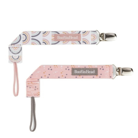 UPC: 0811470031377 | BooginHead Universal Pacifier Clips  Infant Toddler Boys and Girls  Pink Rainbows