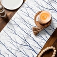 thumbnail image 3 of Navy Blue Branches Table Runner - 36 Inch Long Modern Abstract Art Forest Silhouettes Cotton and Linen Blended Dress Scarves Farmhouse Table Runner for Kitchen Dining, Coffee Table, 13" x 36", 3 of 8