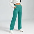 thumbnail image 3 of Bloomae Womens High Waist Button Stretchy Work Pants Comfortable Straight Leg Office Dress Pant Business Casual Trousers with Pockets, 3 of 8