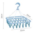 thumbnail image 2 of 1pc Sock Rack, Convenient Folding Sock Rack with 32 Plastic Clothes Pegs for Socks, Underwear, Blue, 2 of 4