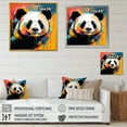 thumbnail image 4 of Designart "Colorful Pop Art Panda I" Animals Framed Wall Art Decor - Modern Orange Panda Entryway Framed Wall Art, 4 of 6