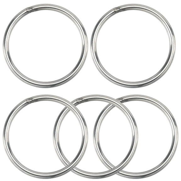 5Pcs Silver Metal O Rings Stainless Steel Welded Ring Craft 6.8cm Load 1102lbs Macrame Heavy Duty Round Hanging Linking Ring Buckle