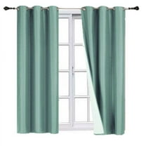 Adam Blackout Window Curtain Thermal Lined Drapes 1 Panel Teal Color 108" Long With Top Grommets for Bedroom Home Décor
