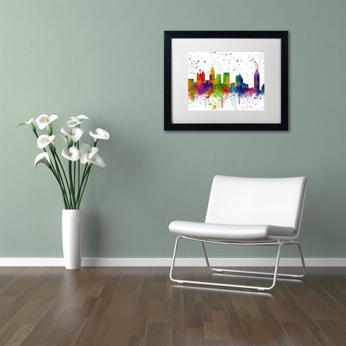 Trademark Fine Art "Atlanta Georgia Skyline Mclr-1" Canvas Art by Marlene Watson, White Matte, Black Frame