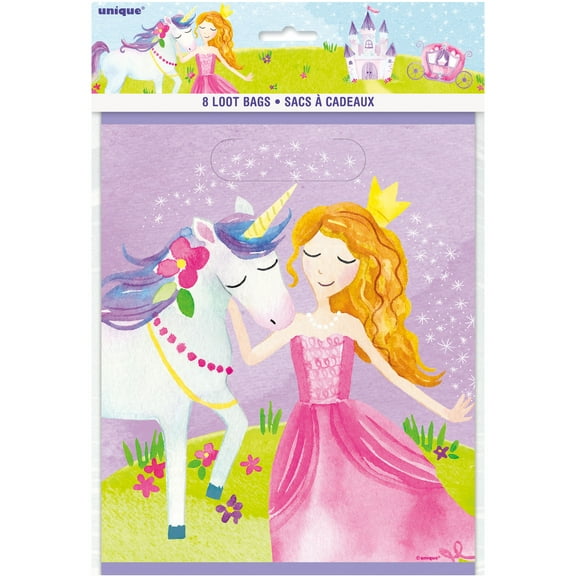 Unique Industries Assorted Colors Party Bags, 8 Count