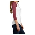thumbnail image 3 of Mafoose Women Juniors Very Important 3/4-Sleeve Raglan T-Shirt Heathered Red/ White M, 3 of 6