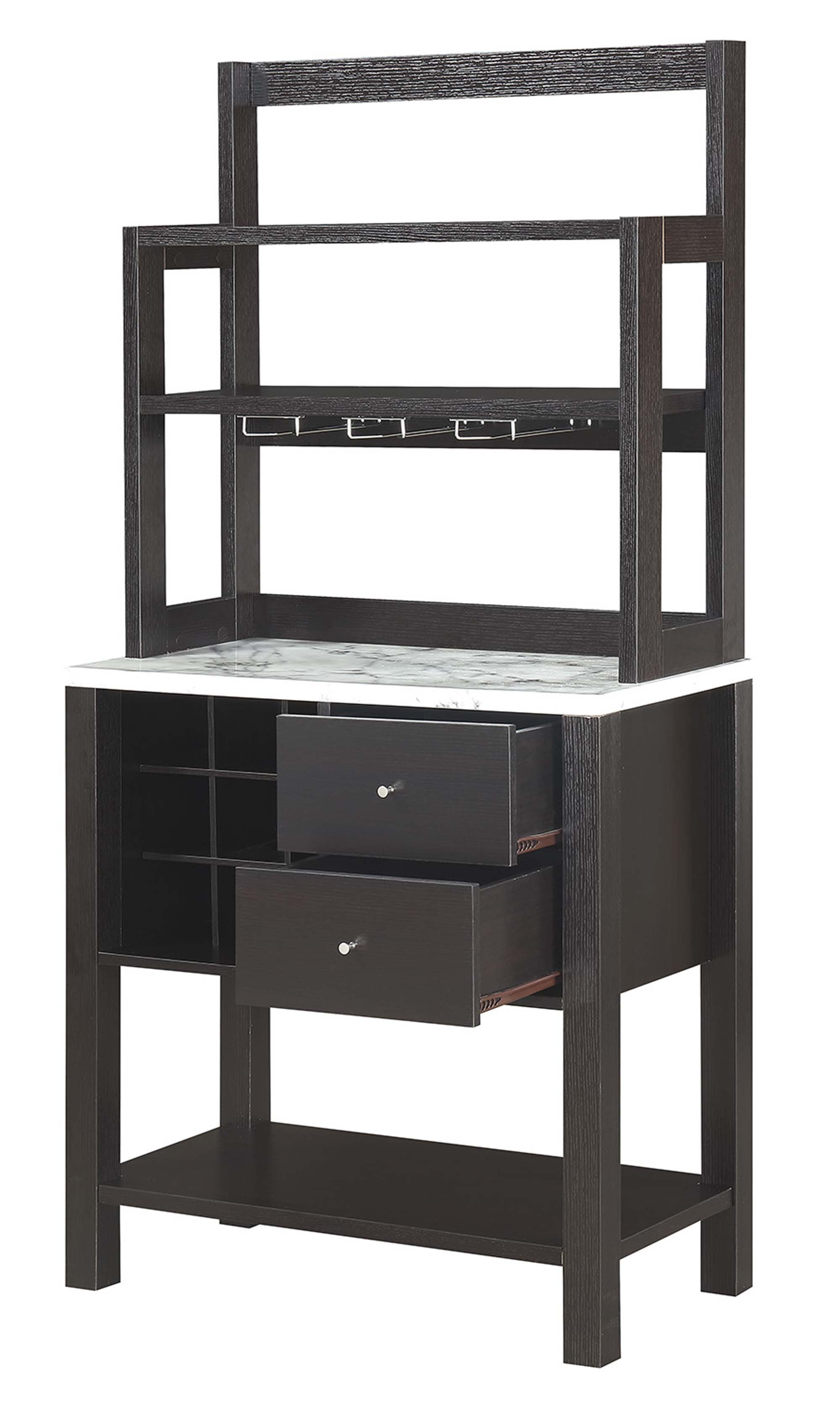 Convenience Concepts Newport Serving Bar in Espresso Wood Finish