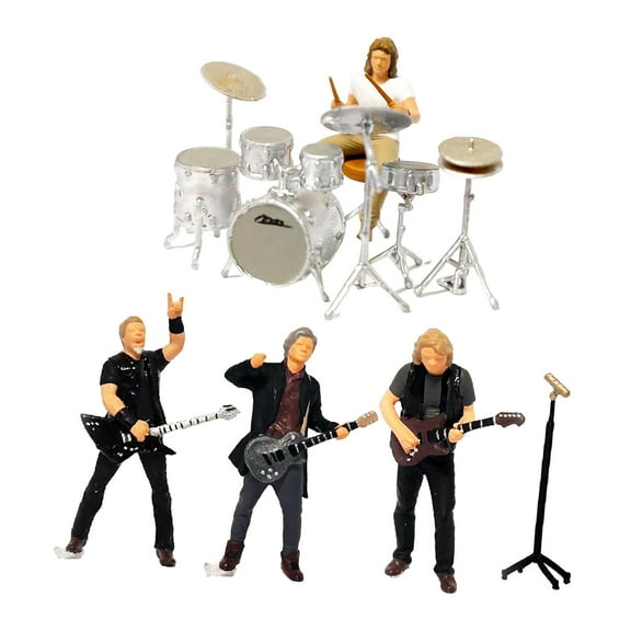 hengtong 1:64 Scale Rock Music Figures Resin Model Building Decor Ornaments Accessory