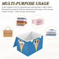 thumbnail image 6 of Yayeee Collapsible Storage Bin with Lid Fabric Closet Decorative Basket with Handles, Colorful Ice Cream Cat, 6 of 7