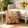 thumbnail image 5 of Vintage Floral Throw Pillow Covers, Short Pile Plush Boho Decorative Square Pillowcases for Living Room Couch Bed Decor, 5 of 6
