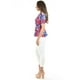 thumbnail image 2 of Blusa escote cruzado Roman Fashion /Juvenil, 6931 (Fiusha / Azul) fucsia EG, 2 of 5