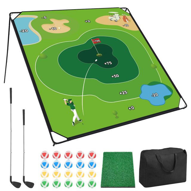 Juego de fichas de golf GLUTIA, 180 x 180 cm, alfombrilla adhesiva