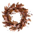 thumbnail image 1 of Vickerman FQ221322 22 in. Light Brown Fall Berry & Wood Leaf Wreath, 1 of 1