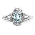 thumbnail image 5 of Sterling Silver Rhodium-plated Diam. & Aquamarine Ring Size 10, 5 of 6
