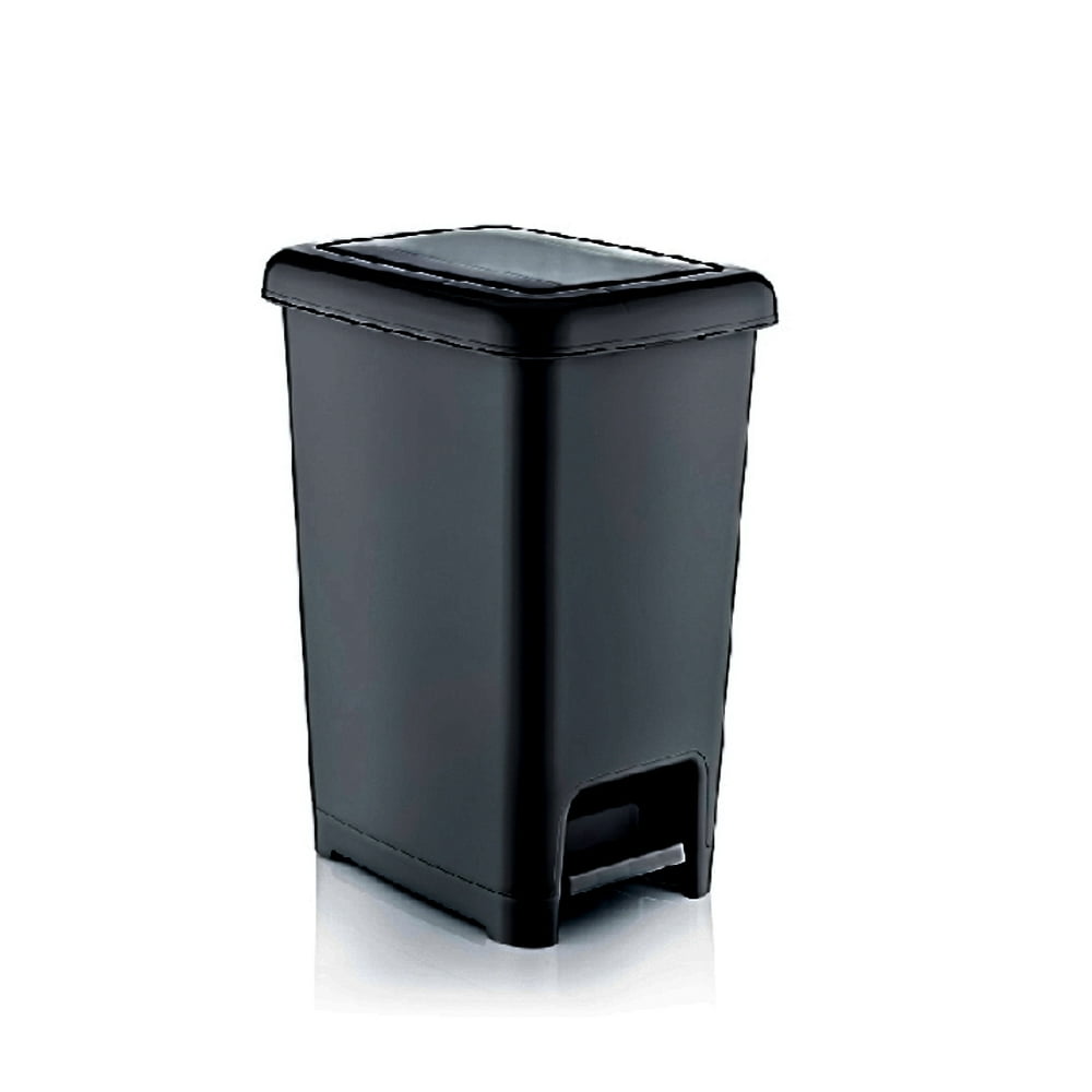Slim Pedal Trash Can,16 Qt. (Black)