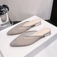 thumbnail image 4 of ZunFeo Womens Slides Silver Pointed Toe Mules | Low Block Heel Breathable Mesh | Casual Slip On Shoes for Women | Sizes 5.5-9,Size 9, 4 of 9