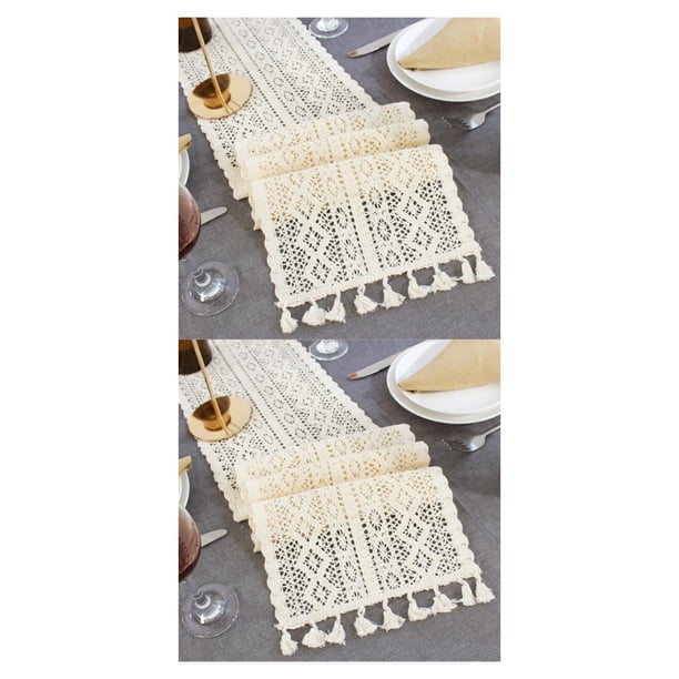 Camino de boda Advancent de algodón blanco 24x180CM 2Conjunto