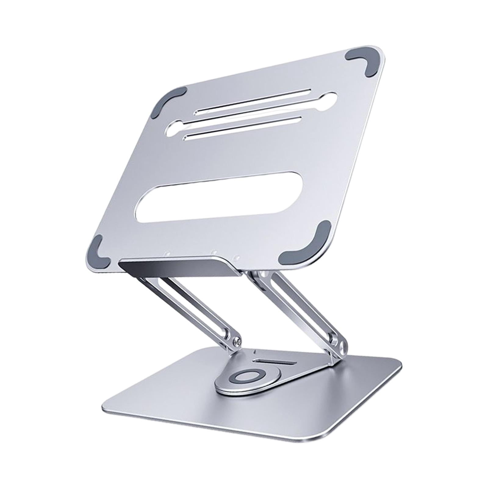 LeeQinersw Laptop Stand for Desk, Adjustable Height Laptop Riser Stand 360 Degree Rotatable Argent