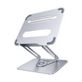 thumbnail image 2 of Laptop Stand, Adjustable Laptop Riser for Desk, Laptop Holder with 360 Rotating Base for All 10-17" Laptops , Argent, 2 of 8