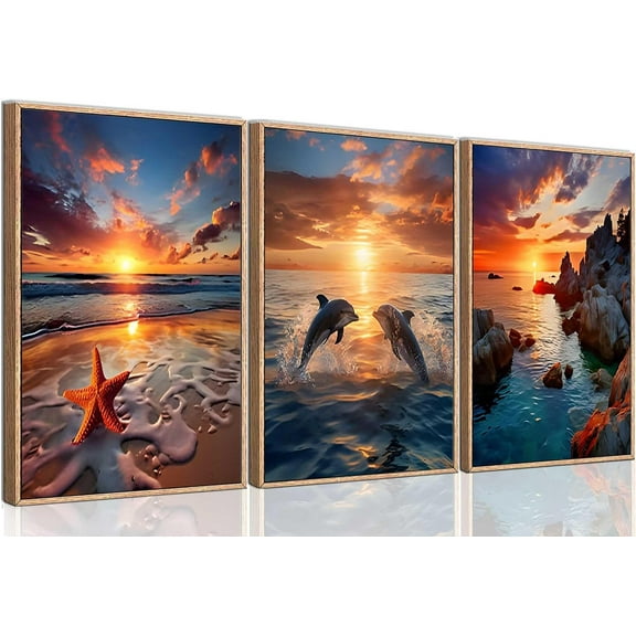 3 Pcs Orange Boho Plants Wall Art Burnt Orange Botanical Poster Prints Wall Decor Pictures Abstract Floral Canvas Paintings for Bedroom Office Dining Kitchen Home Decoration Unframed