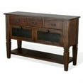 thumbnail image 2 of Flint Sideboard Buffet Console, 2 Doors, 3 Drawer, Shelf, Rustic Brown, 2 of 7