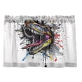 thumbnail image 2 of Ryvnso Cool Dragon Breaking Wall Half Curtains Sets Tier 2 Panels Short Curtain Rod Pocket 27"W x 36"L, 2 of 7
