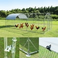 thumbnail image 7 of SEGMART Large Metal Chicken Coop for Yard, Outdoor Walk-in Chicken Coops for 20-30 Chickens, Chicken Pen Hen House Poultry Cage with Waterproof Cover and Tri-Supporting, Three Cage 225"L, Silver, 7 of 7