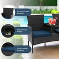 thumbnail image 3 of Outdoor Patio Conversation Sets, Rattan Loveseat Furniture Set for Garden Lawn Backyard, 3 of 8