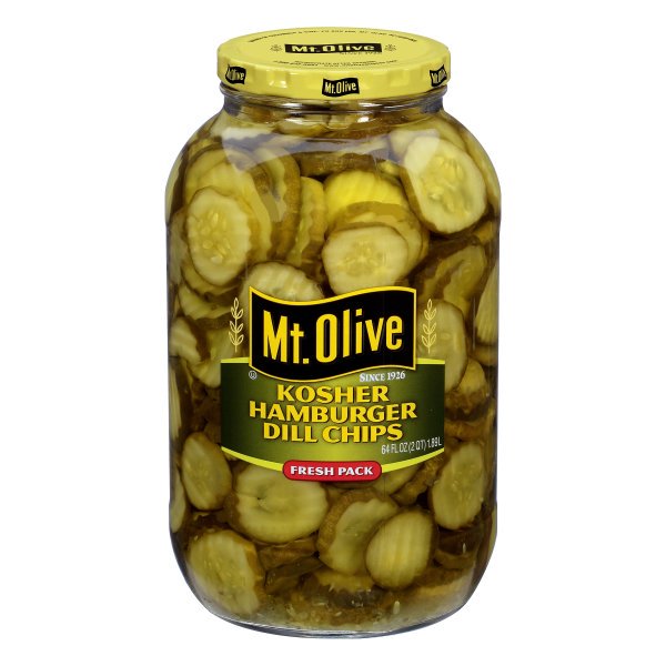 Mt Olive Fresh Pack Hamburger Chips Kosher Dill Pickles 64 oz Walmart