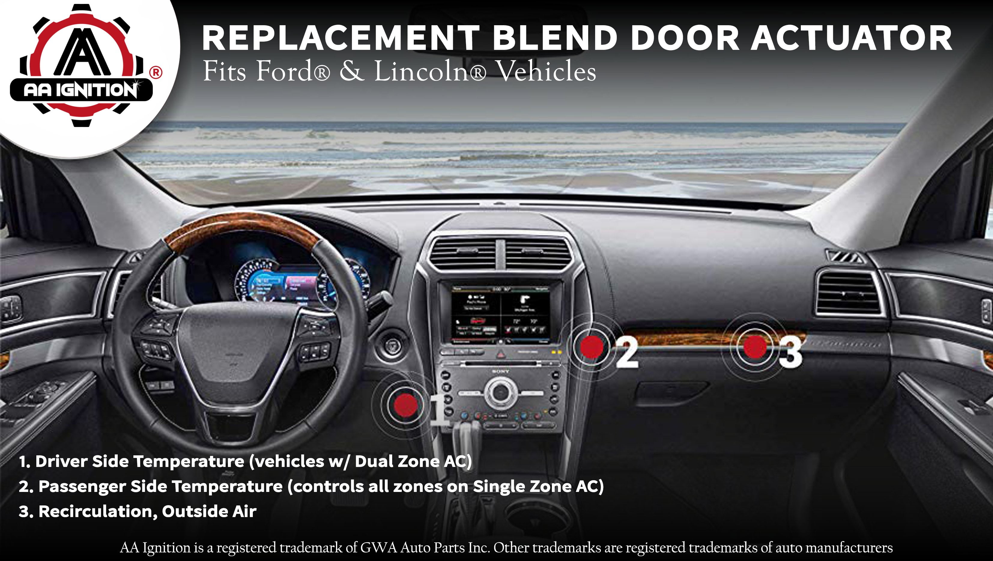 AC Heater Air Vent Blend Door Actuator for 604234 Ford Explorer Taurus