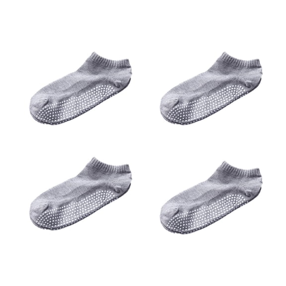 AUQ 4Pair Barre Socks,Cotton No Show Socks Men,No Show Socks for Women,Gray