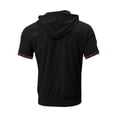 thumbnail image 2 of Men Hooded T Shirt Short Sleeve Top Casual Waffle Tee Summer Pullover Breathable, 2 of 11